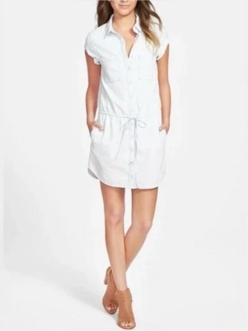 Paige Mila White Button Down Shirt Dress